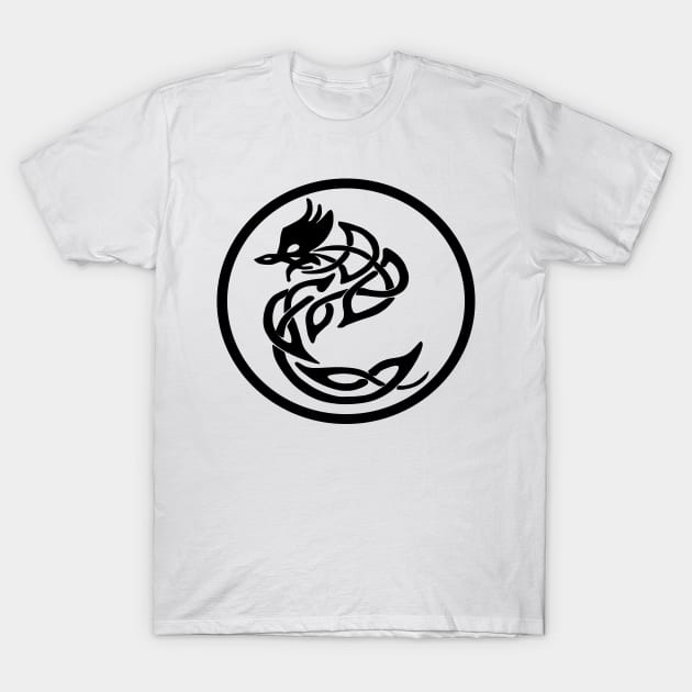 Tattoo Style Black Dragon T-Shirt by CBV